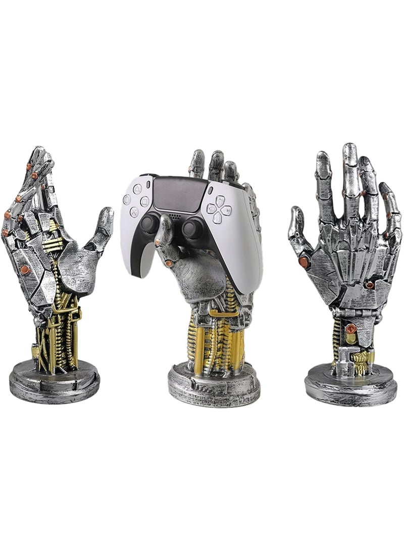FAYET Cyberpunk Mechanical Hand PS5 Controller Holder, Steampunk Resin Gaming Decor Statue for Desk, Shelf & Gaming Room - Image 2